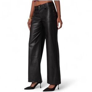 Edikted Black Faux Leather Pants